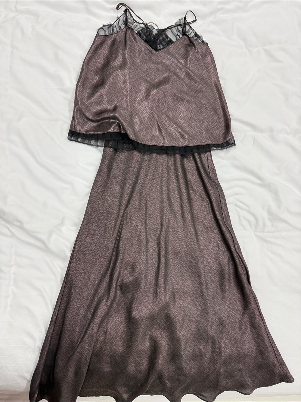 Satin Cami and Matching Skirt